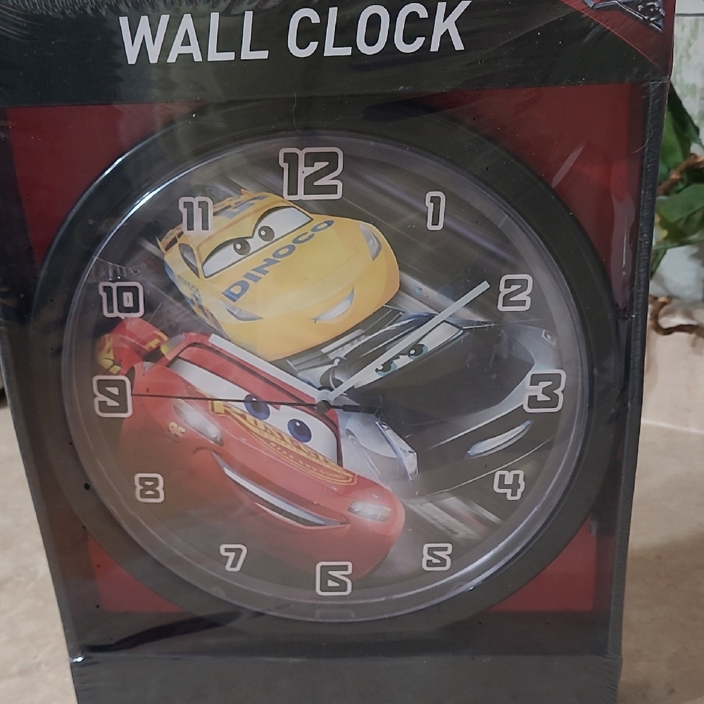 Disney Cars Wall Clock - Red, Yellow, Black